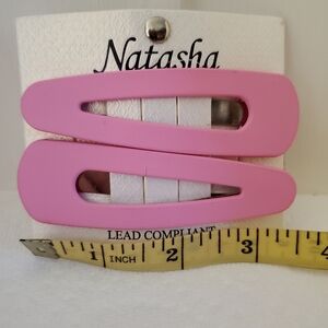 Large Natasha Couture Pink Hair Clips Soft Foam Covered
